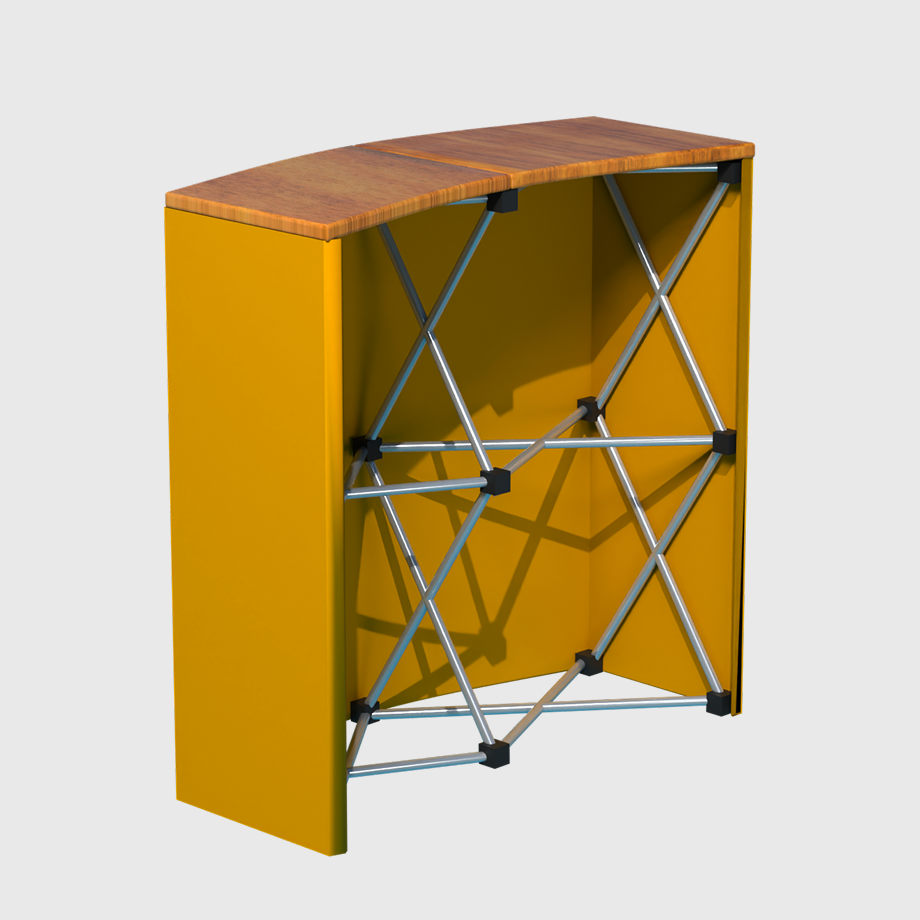 Mostrador de tela desplegable de 2 x 2 pulgadas