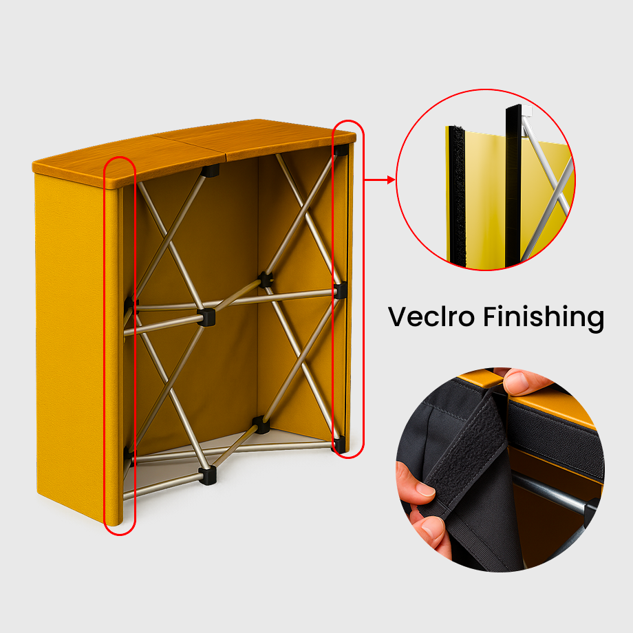 Mostrador de tela desplegable de 2 x 2 pulgadas