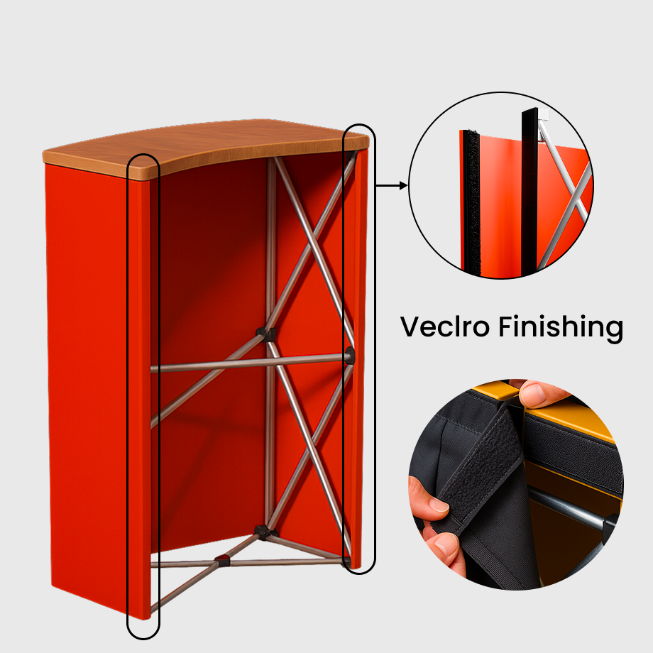 Mostrador de tela desplegable – 1x2