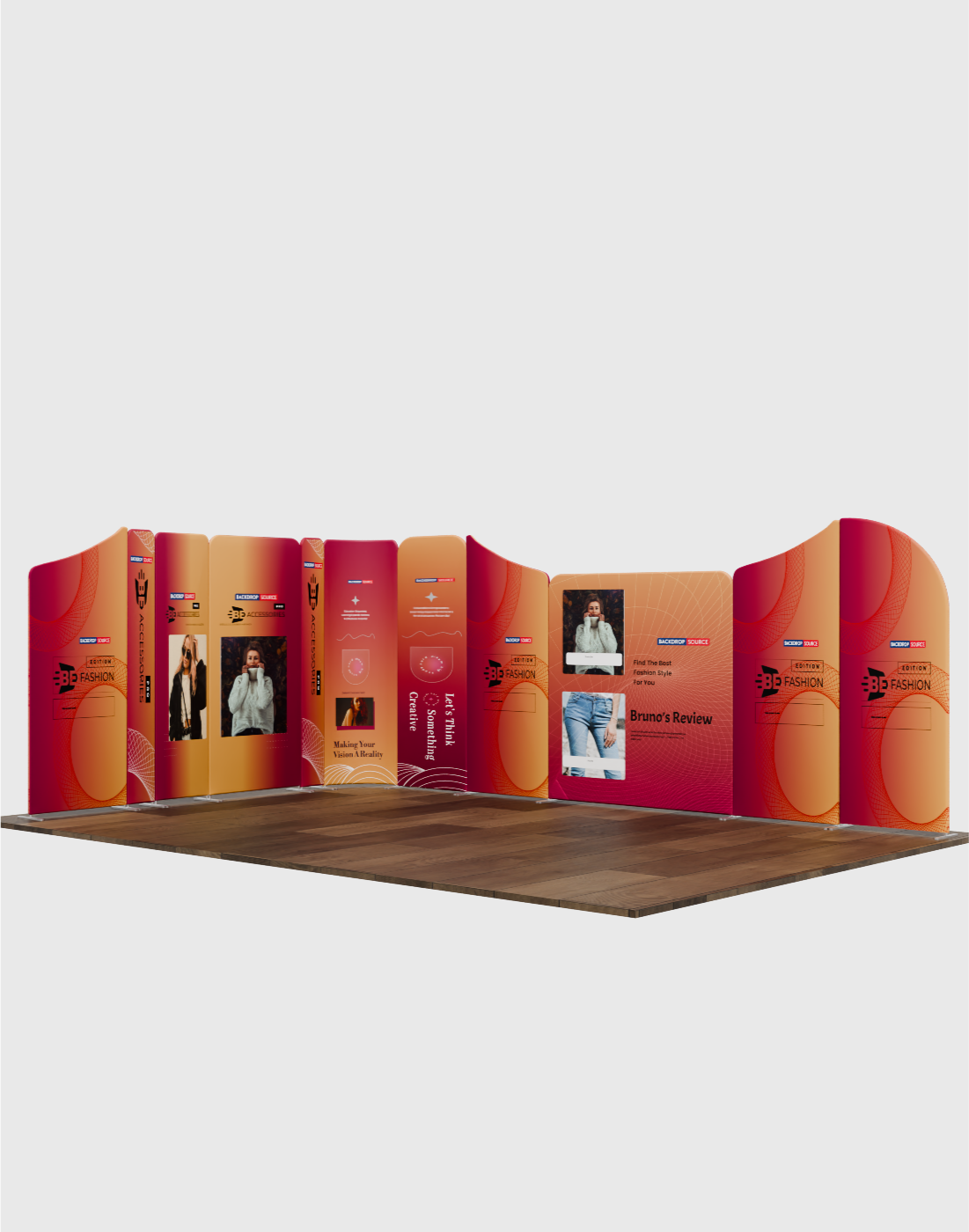 Magnetic Fabric Booth Display - Model 5 (16.4 x 16.4ft)