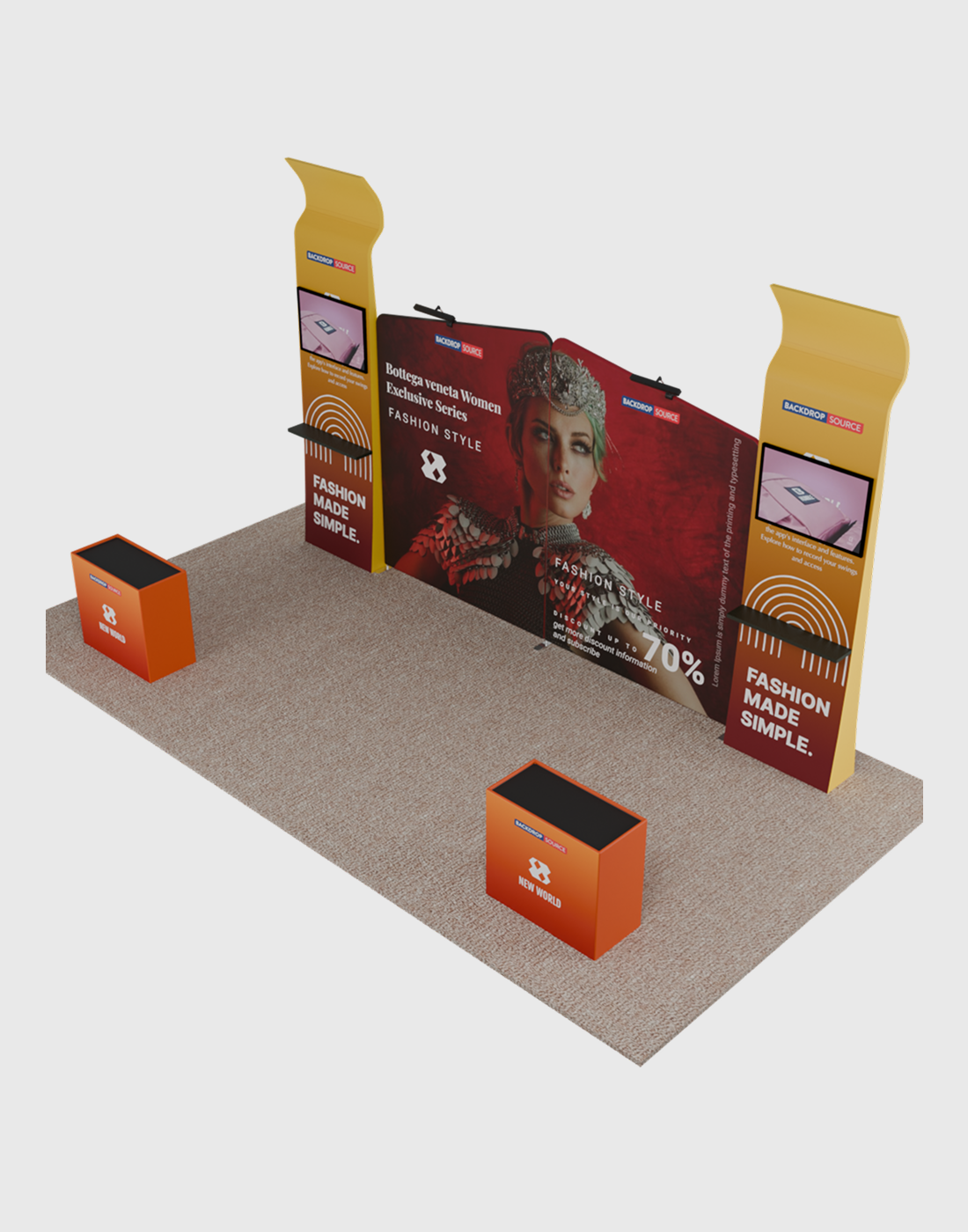 Portable Exhibit Display 10ft x 20ft - Model 7