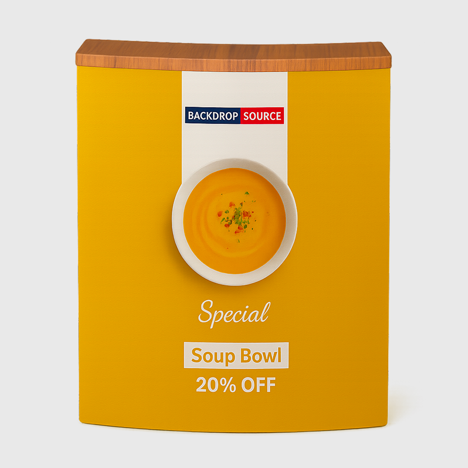 Mostrador de tela desplegable de 2 x 2 pulgadas