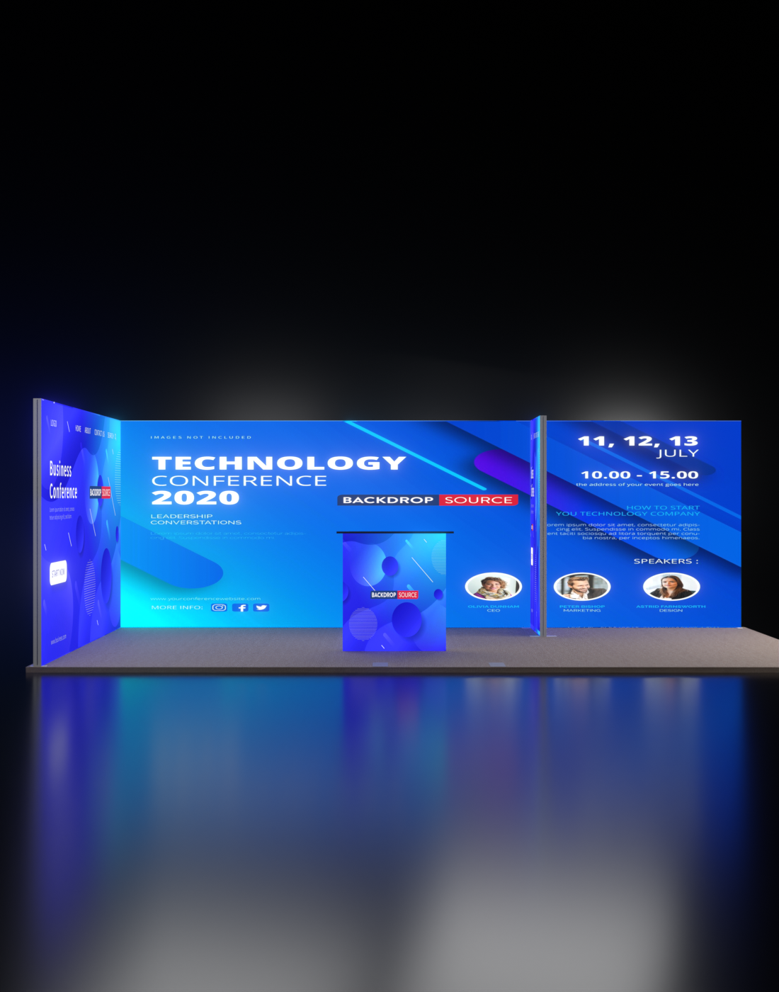 20ft SEG Modular Lightbox Display for Tradeshows - Model 5
