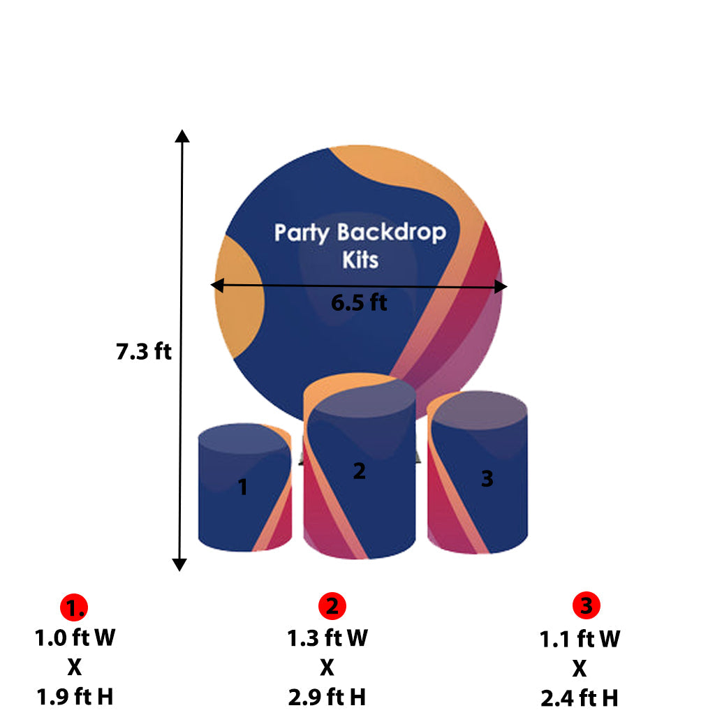 Pre Designed Round Backdrop Kits with Counter for Birthday Parties & Event