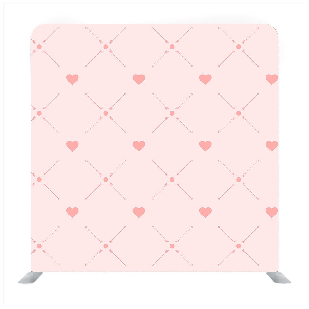 Pattern of Pink Hearts and Arrows on Paper with Watercolor Texture Media wall - Backdropsource