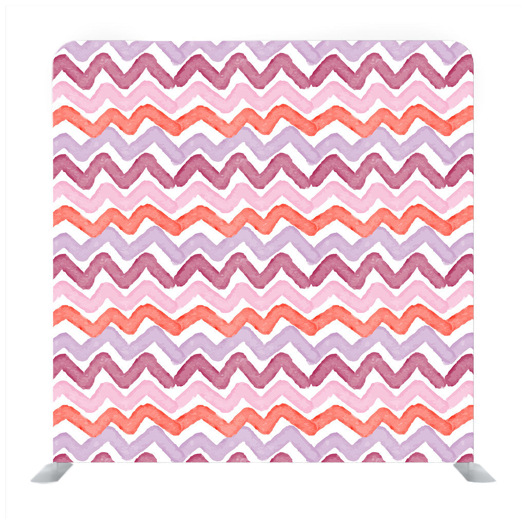Pink and white watercolor background in chevron pattern Media wall - Backdropsource