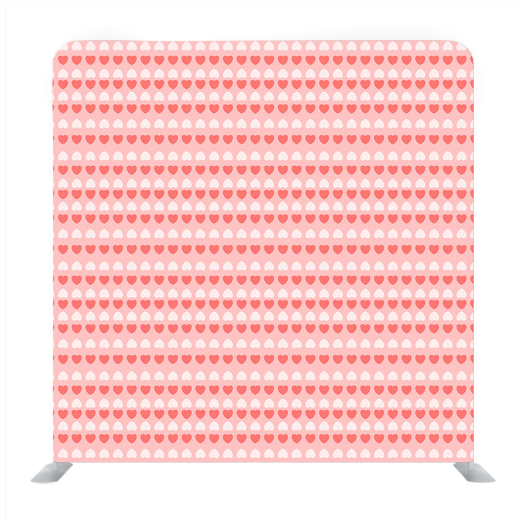 Pink background with baby pink and white heart pattern Media wall - Backdropsource
