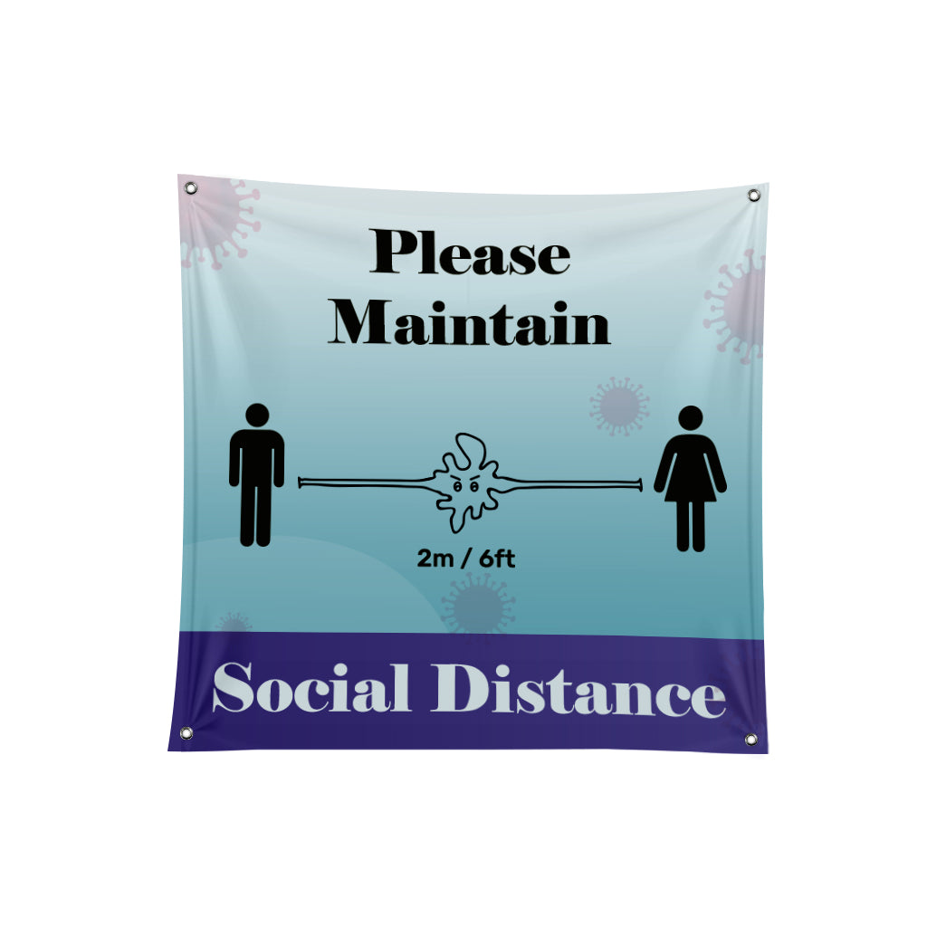 Social Distancing Fabric Banner - 02 - Backdropsource