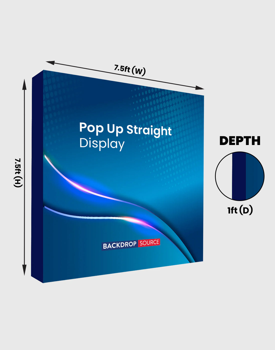 Portable Velcro Fabric Pop-Up Straight Display Wall