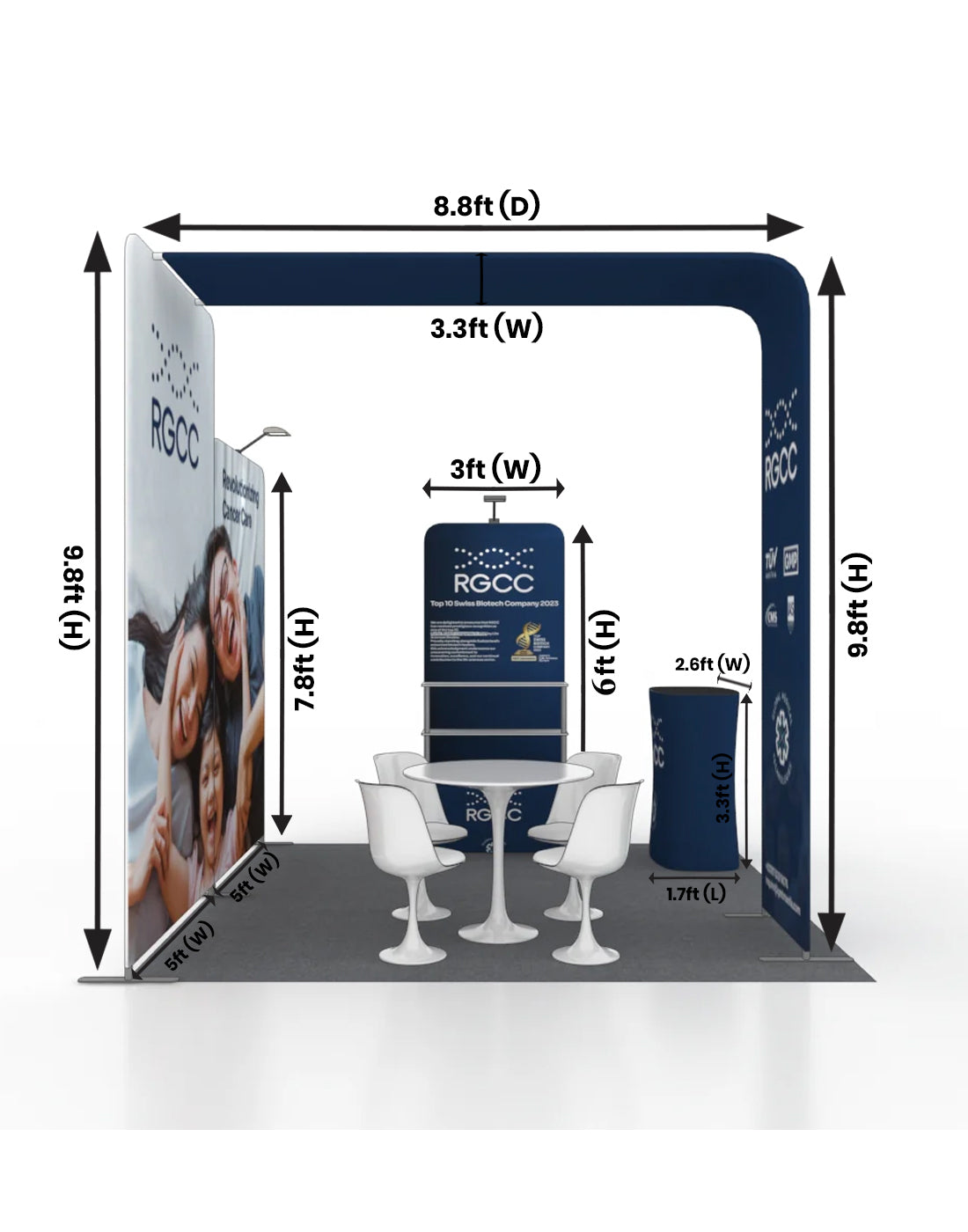 Portable Exhibit Display 10ft x 10ft - Model 15
