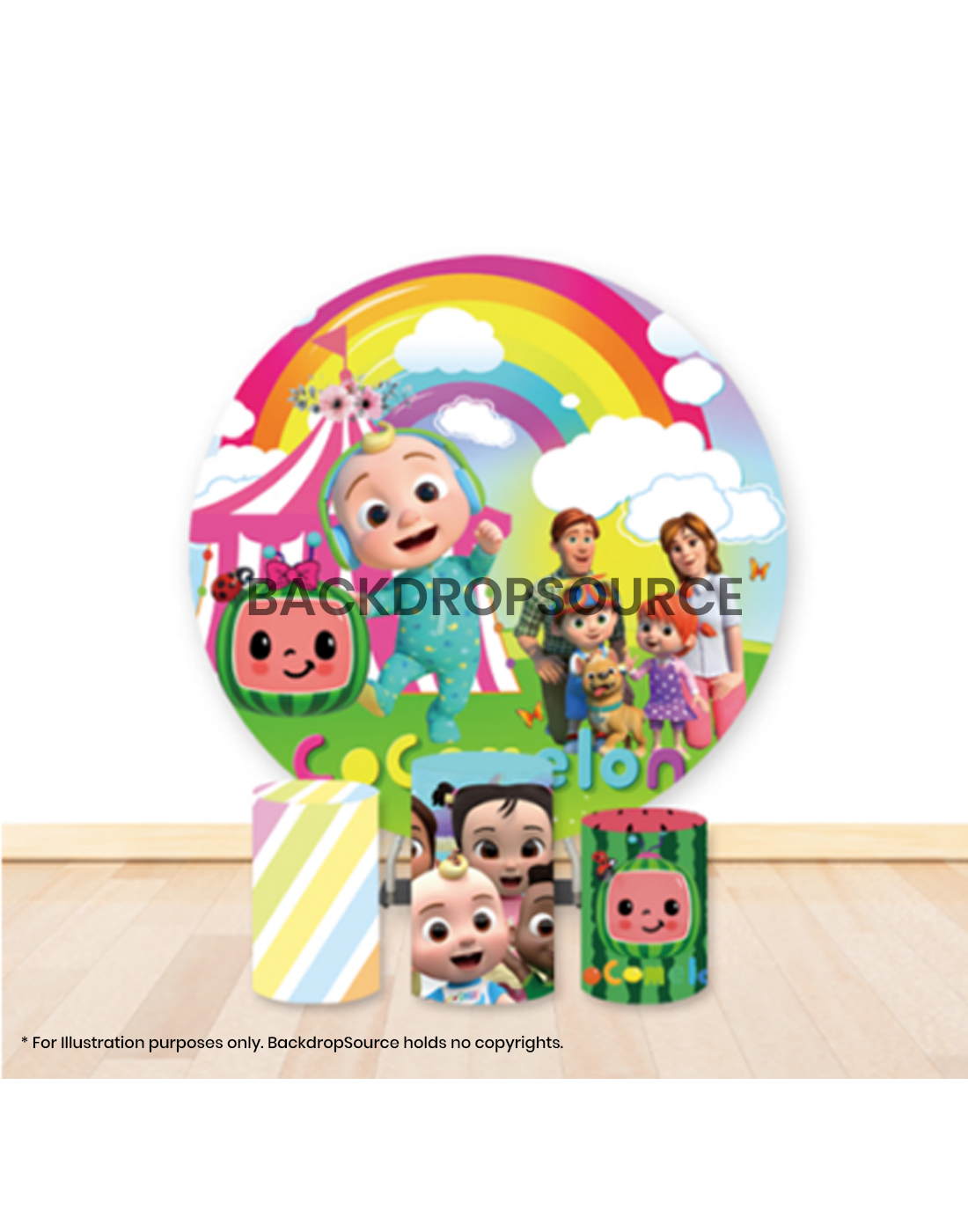 Pre Designed Round Backdrop Kits with Counter for Birthday Parties & Event