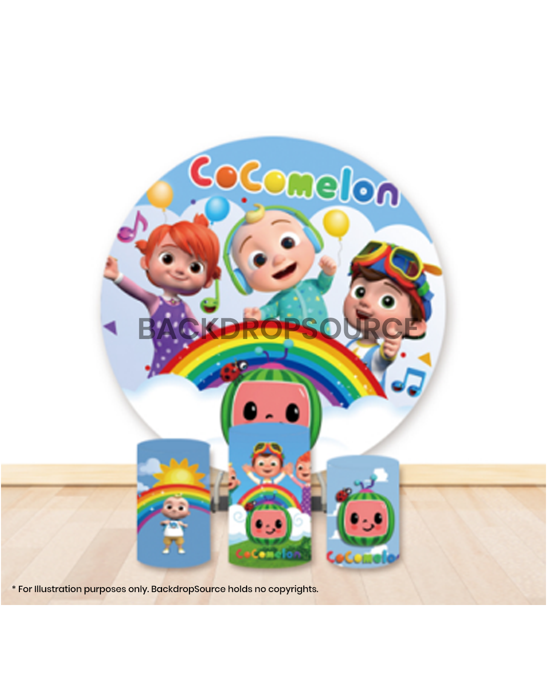 Pre Designed Round Backdrop Kits with Counter for Birthday Parties & Event