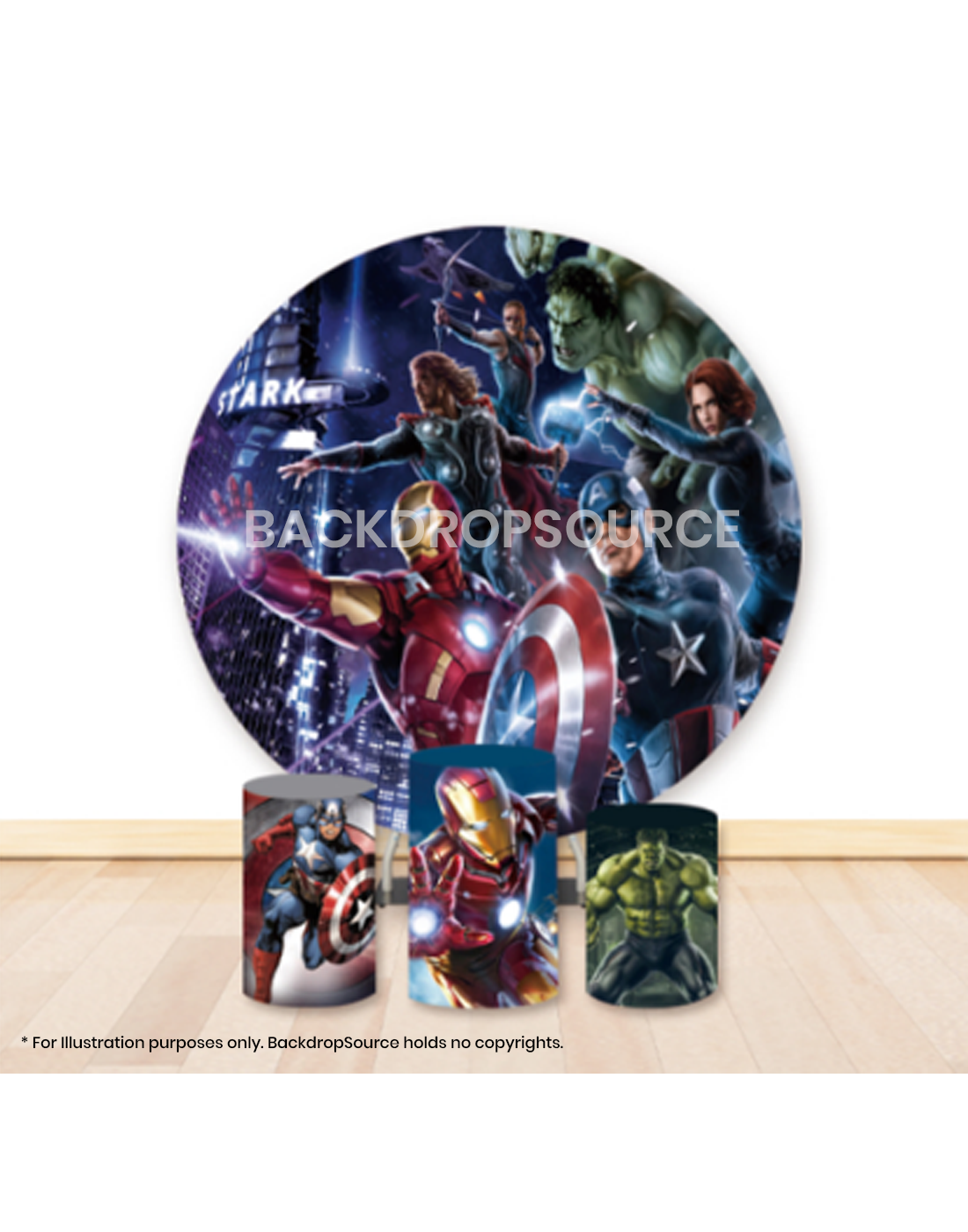 Pre Designed Round Backdrop Kits with Counter for Birthday Parties & Event