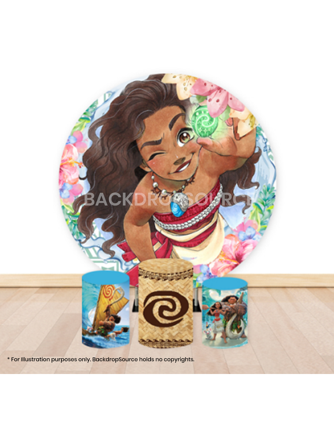 Pre Designed Round Backdrop Kits with Counter for Birthday Parties & Event