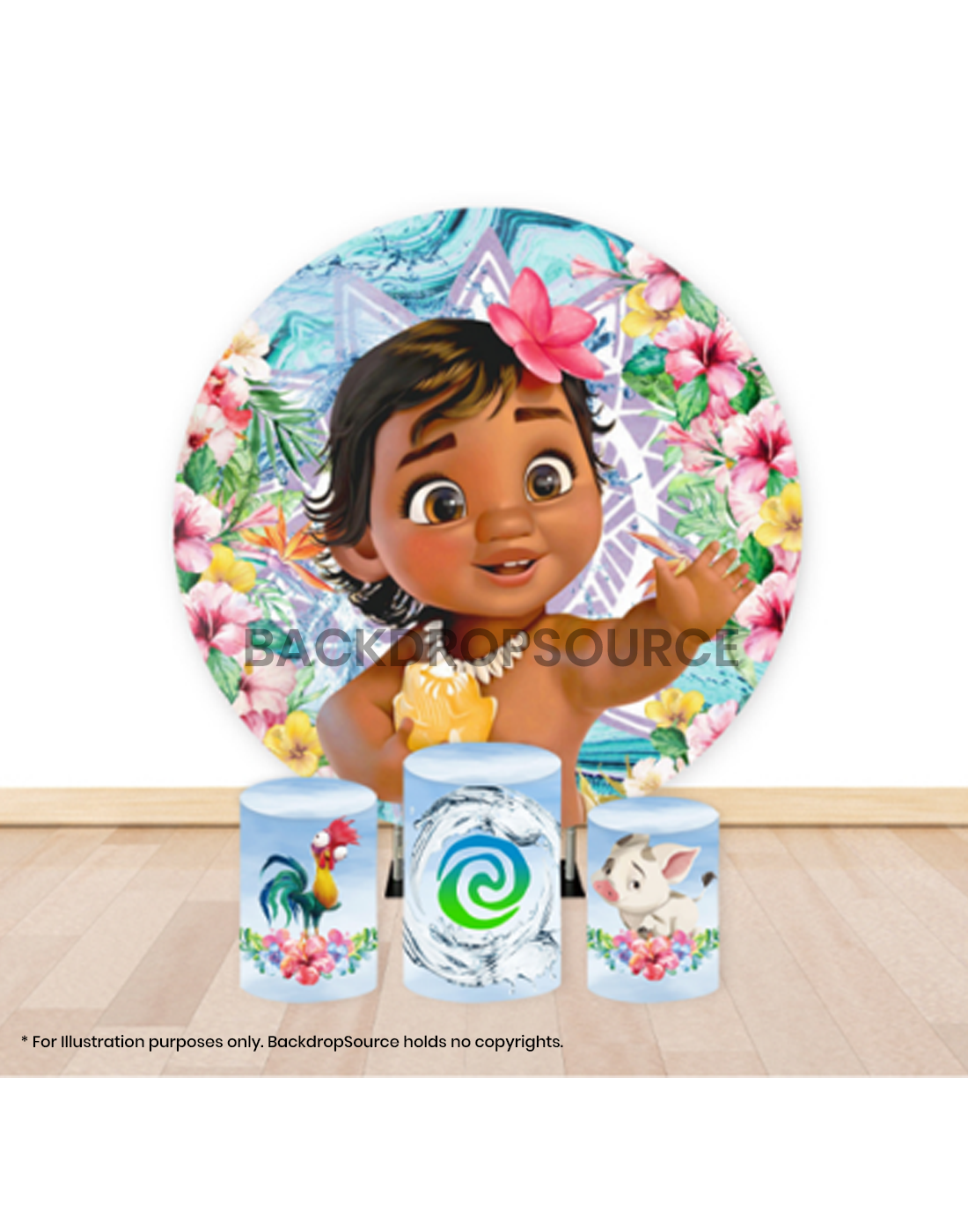 Pre Designed Round Backdrop Kits with Counter for Birthday Parties & Event