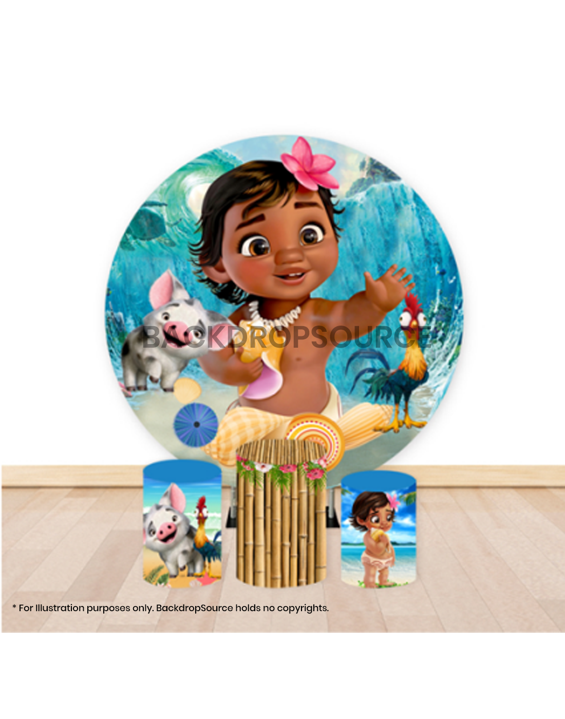 Pre Designed Round Backdrop Kits with Counter for Birthday Parties & Event