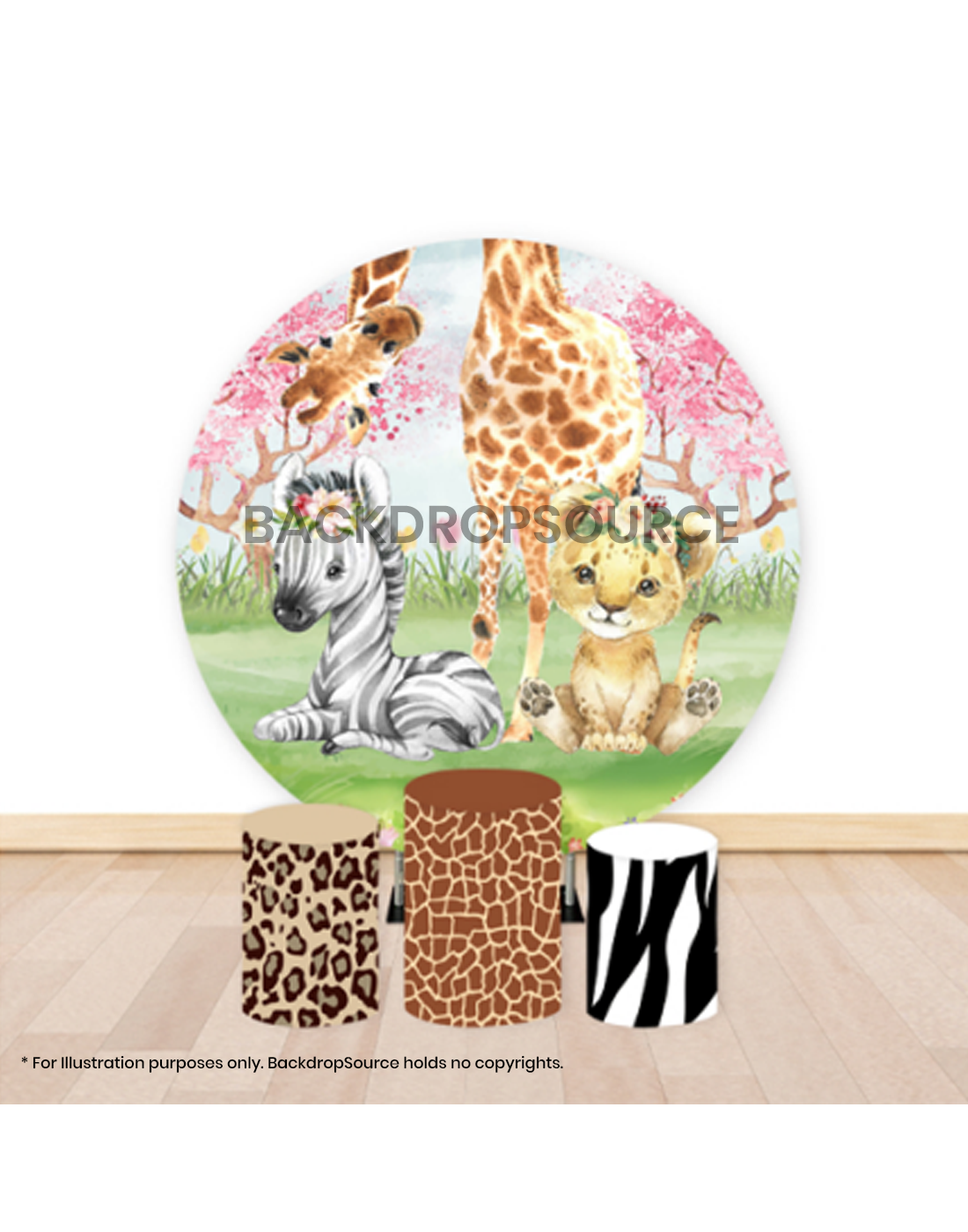 Pre Designed Round Backdrop Kits with Counter for Birthday Parties & Event