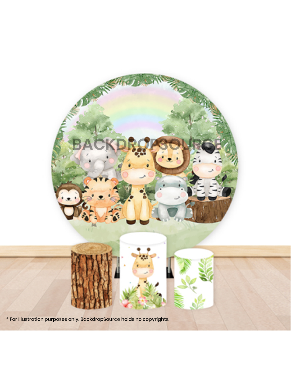 Pre Designed Round Backdrop Kits with Counter for Birthday Parties & Event