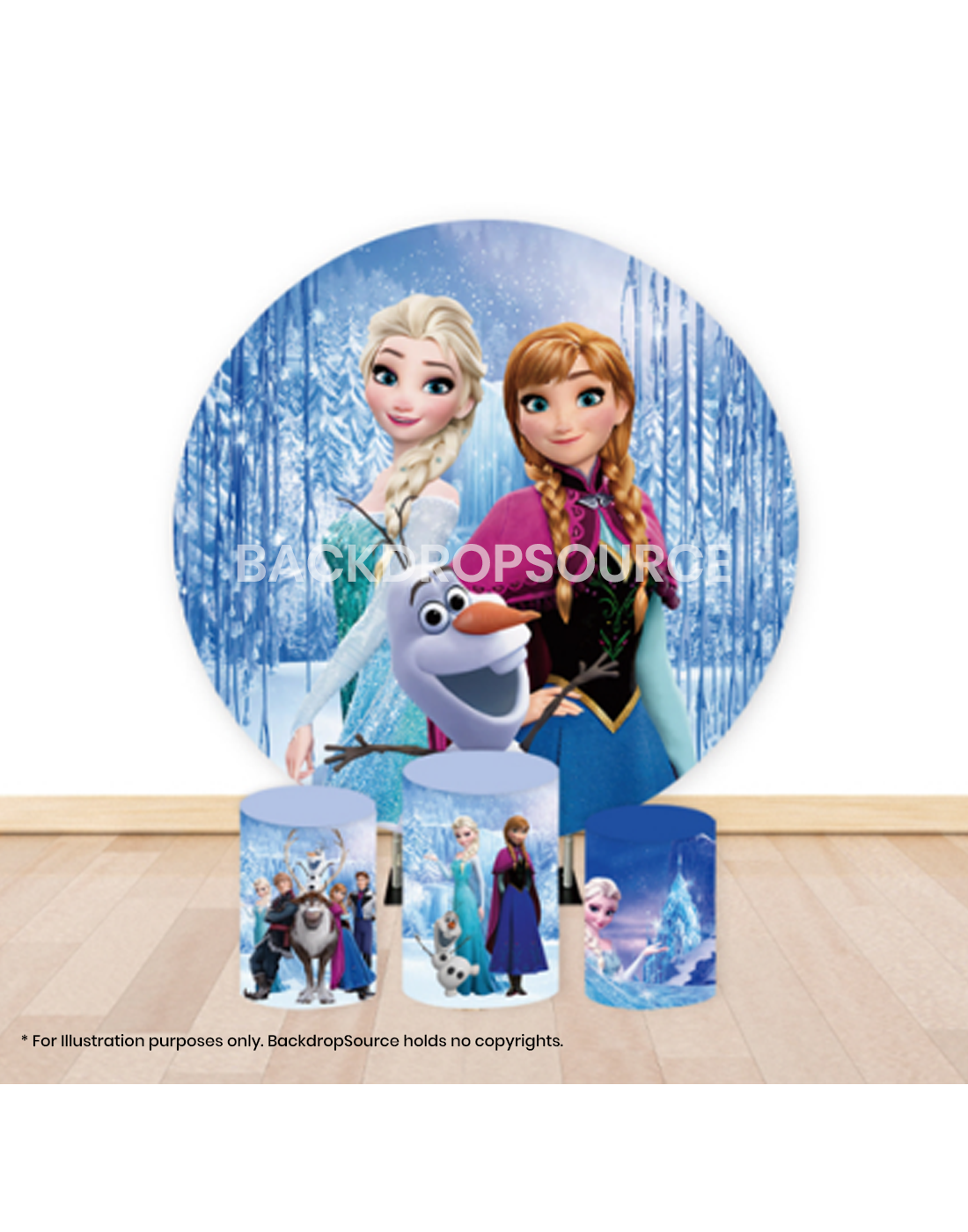 Pre Designed Round Backdrop Kits with Counter for Birthday Parties & Event
