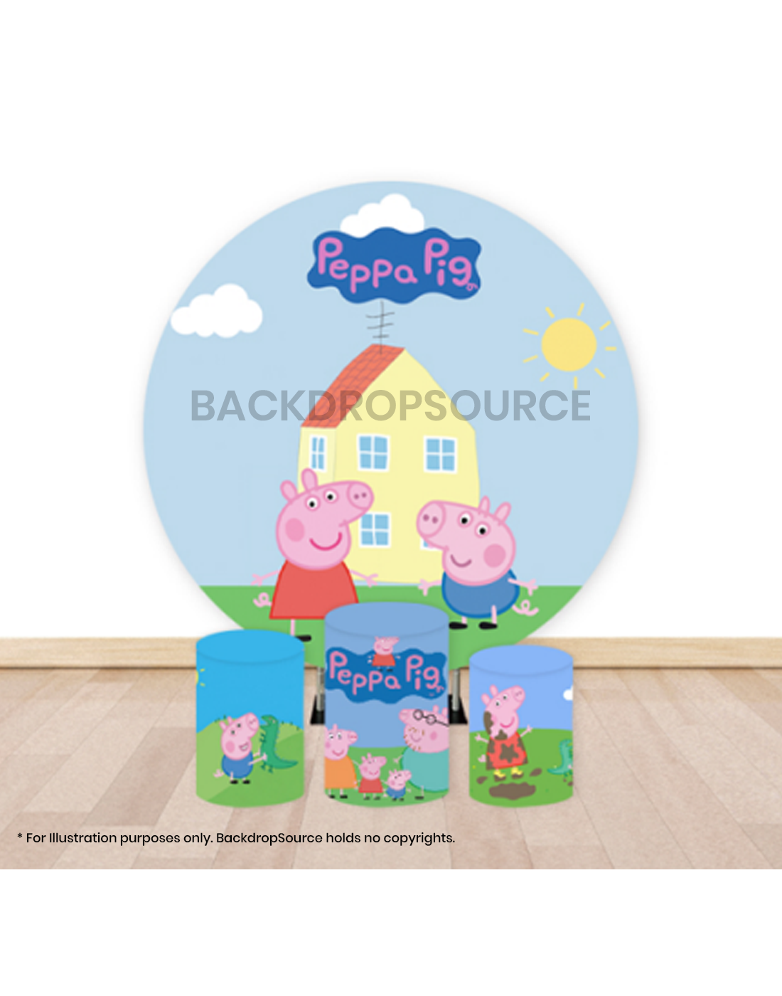 Pre Designed Round Backdrop Kits with Counter for Birthday Parties & Event