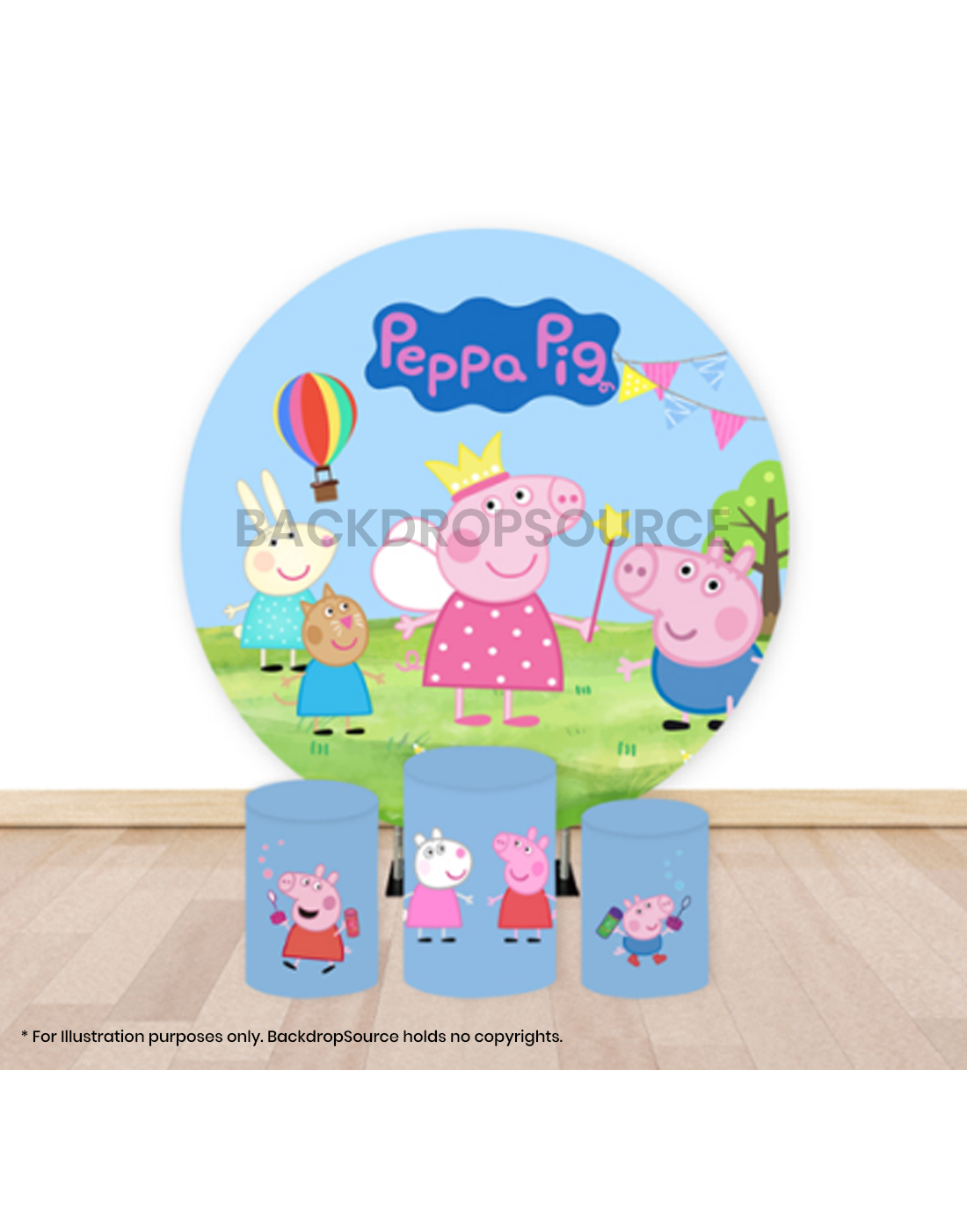 Pre Designed Round Backdrop Kits with Counter for Birthday Parties & Event