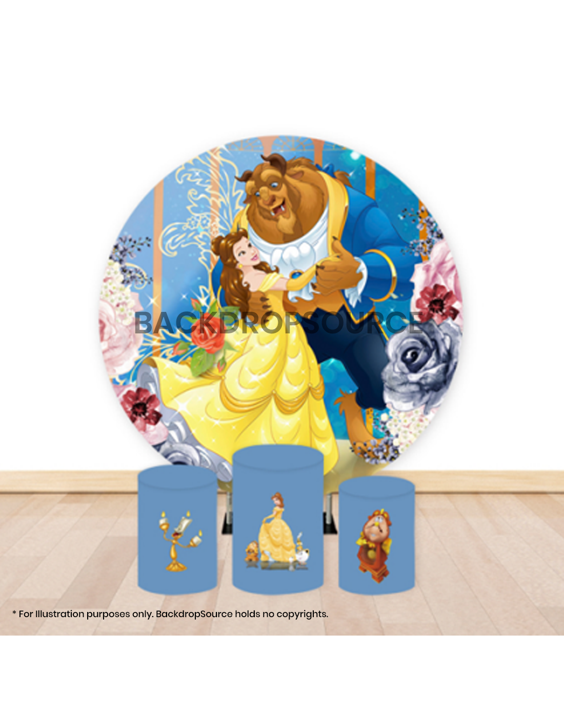 Pre Designed Round Backdrop Kits with Counter for Birthday Parties & Event