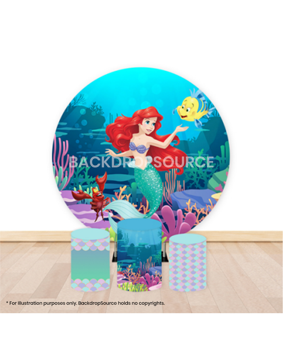 Pre Designed Round Backdrop Kits with Counter for Birthday Parties & Event