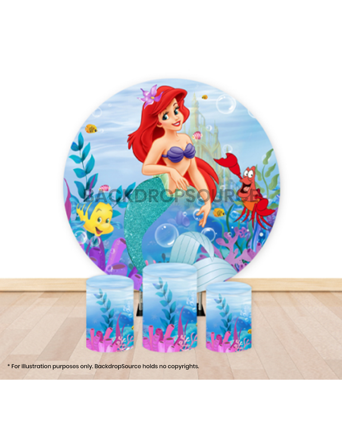 Pre Designed Round Backdrop Kits with Counter for Birthday Parties & Event