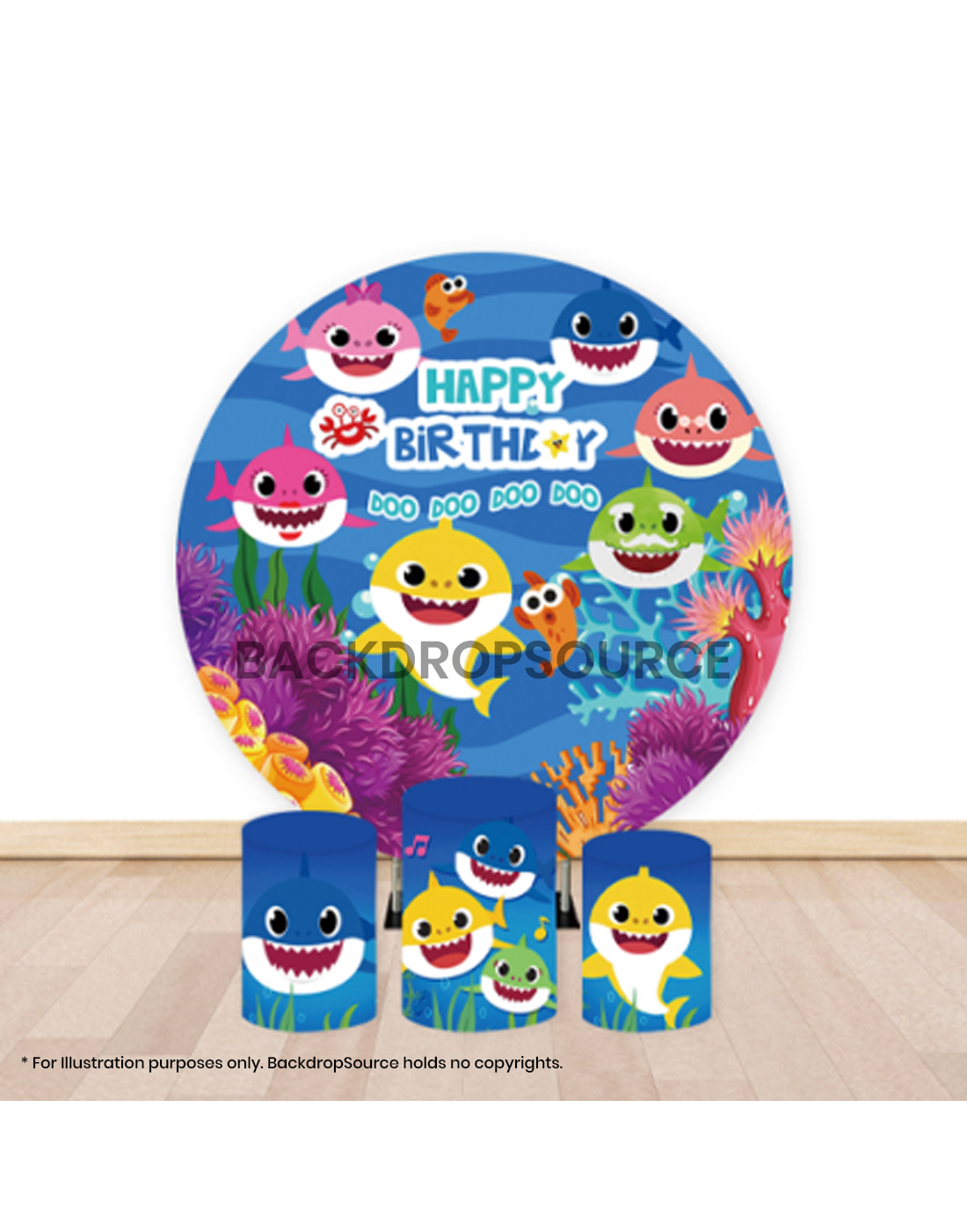 Pre Designed Round Backdrop Kits with Counter for Birthday Parties & Event
