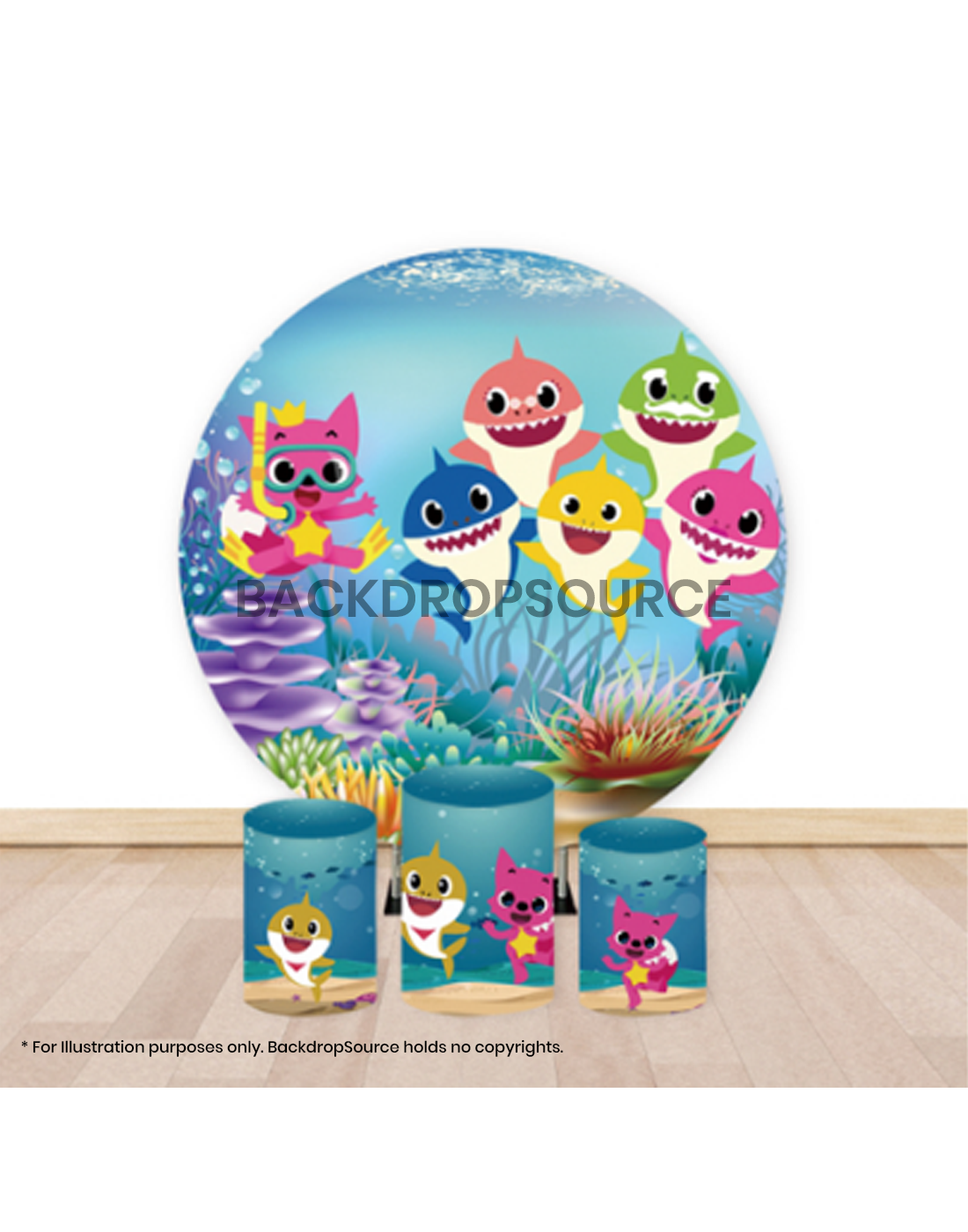 Pre Designed Round Backdrop Kits with Counter for Birthday Parties & Event
