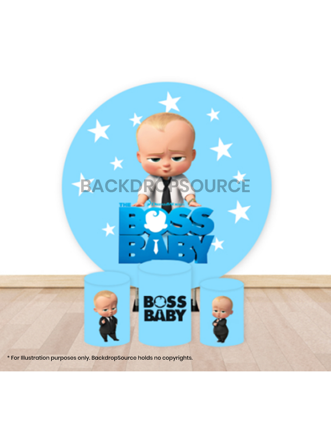Pre Designed Round Backdrop Kits with Counter for Birthday Parties & Event
