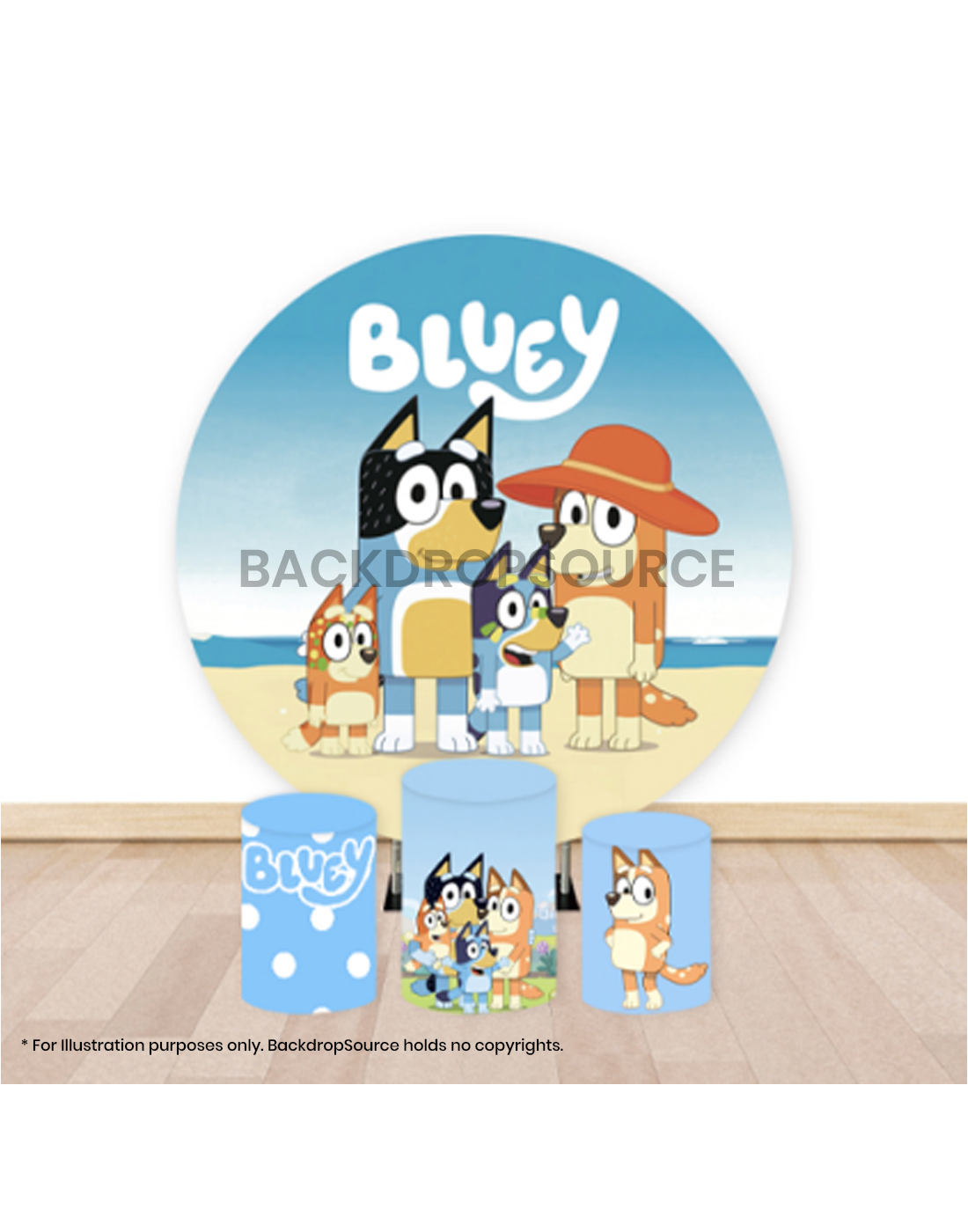 Pre Designed Round Backdrop Kits with Counter for Birthday Parties & Event