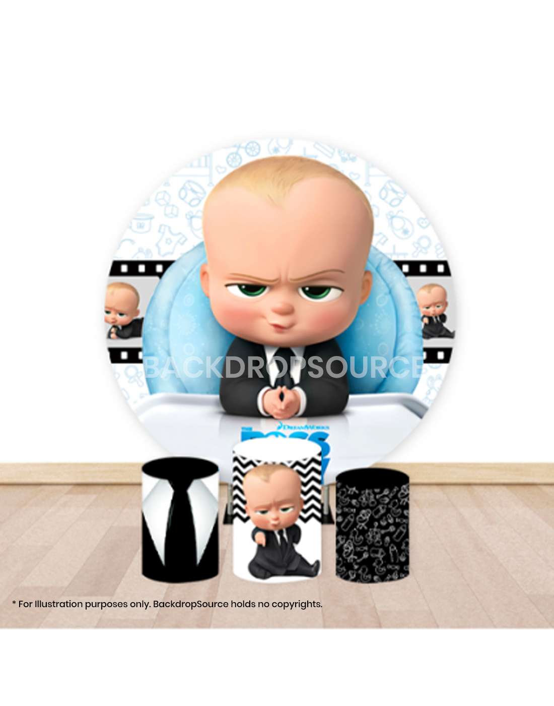 Pre Designed Round Backdrop Kits with Counter for Birthday Parties & Event