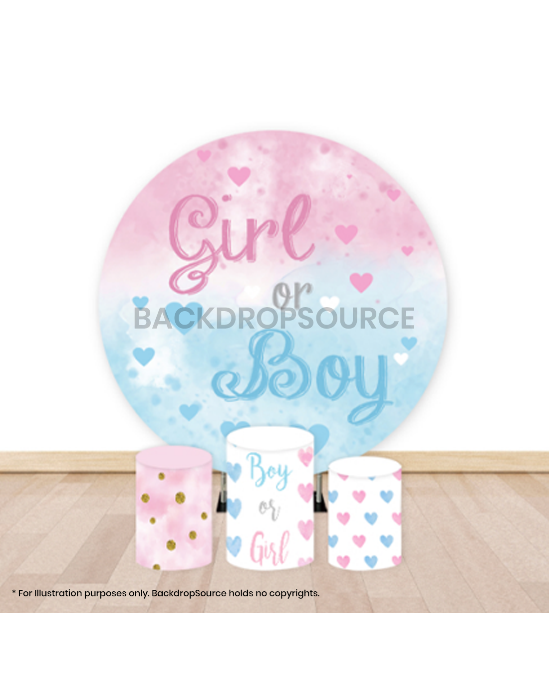Pre Designed Round Backdrop Kits with Counter for Birthday Parties & Event
