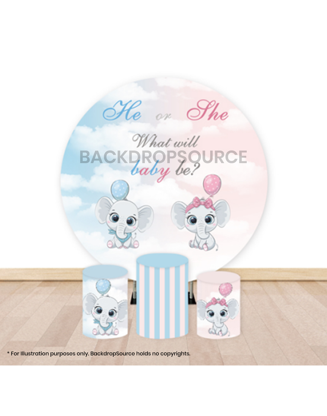 Pre Designed Round Backdrop Kits with Counter for Birthday Parties & Event