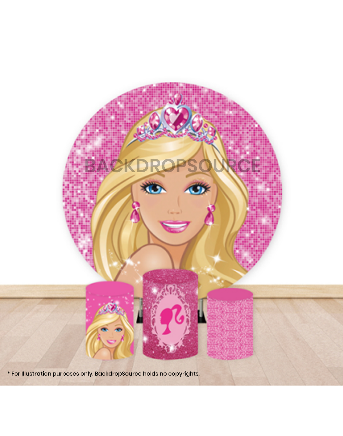Pre Designed Round Backdrop Kits with Counter for Birthday Parties & Event