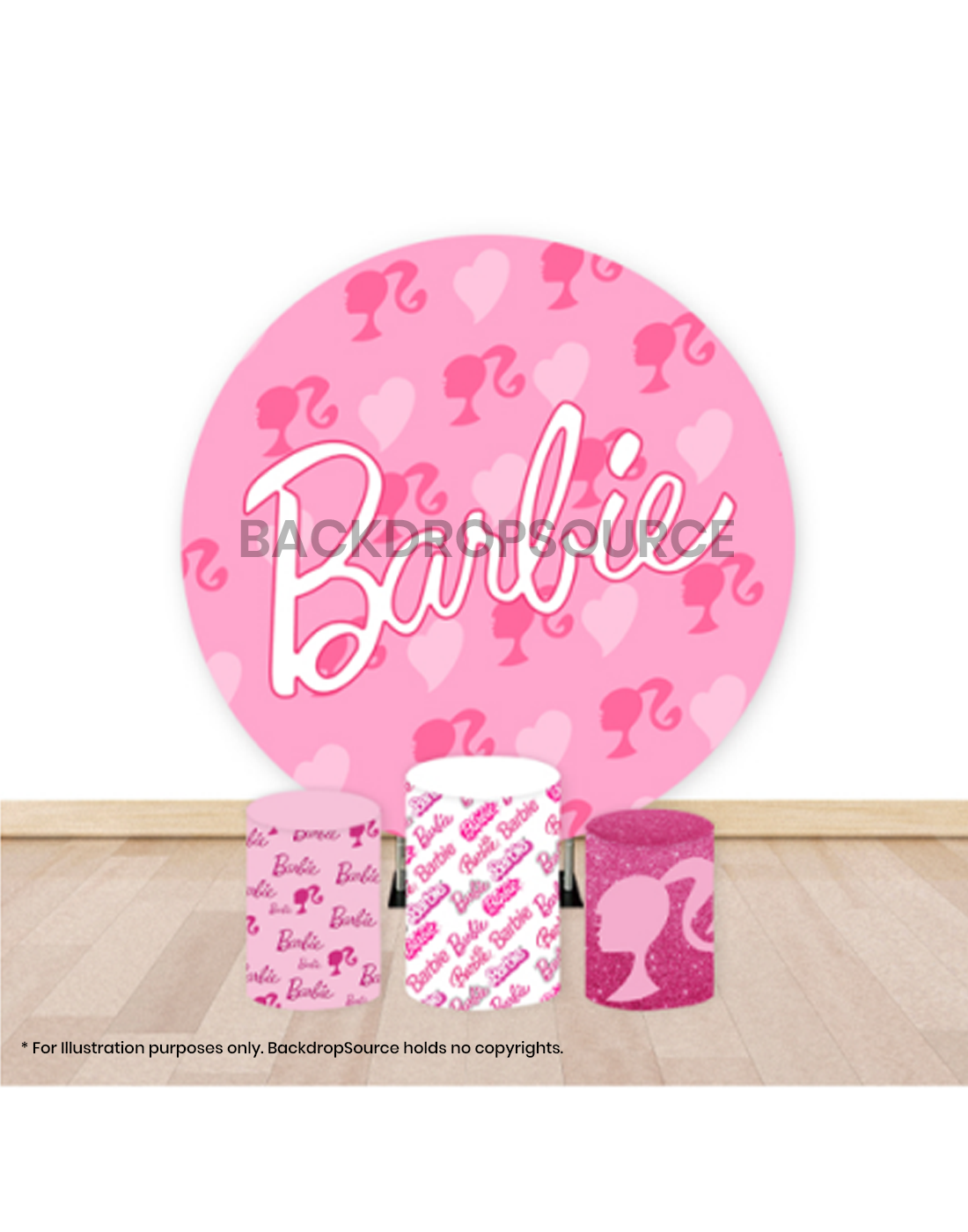 Pre Designed Round Backdrop Kits with Counter for Birthday Parties & Event