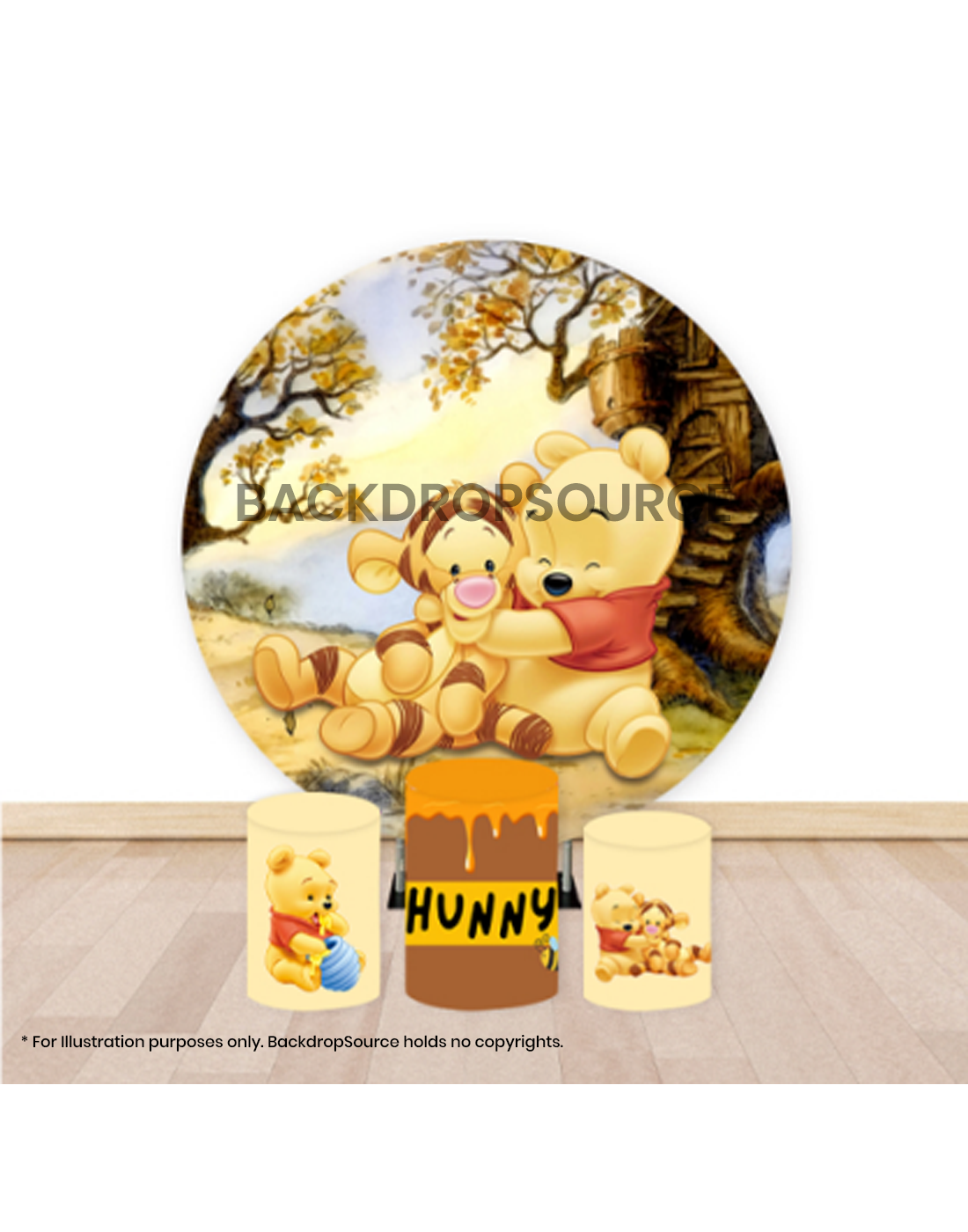 Pre Designed Round Backdrop Kits with Counter for Birthday Parties & Event