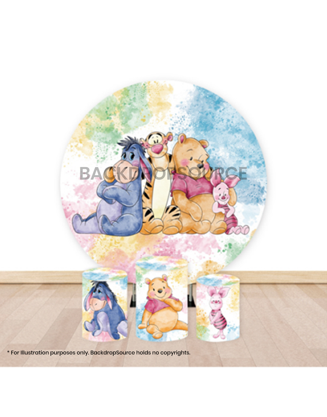 Pre Designed Round Backdrop Kits with Counter for Birthday Parties & Event