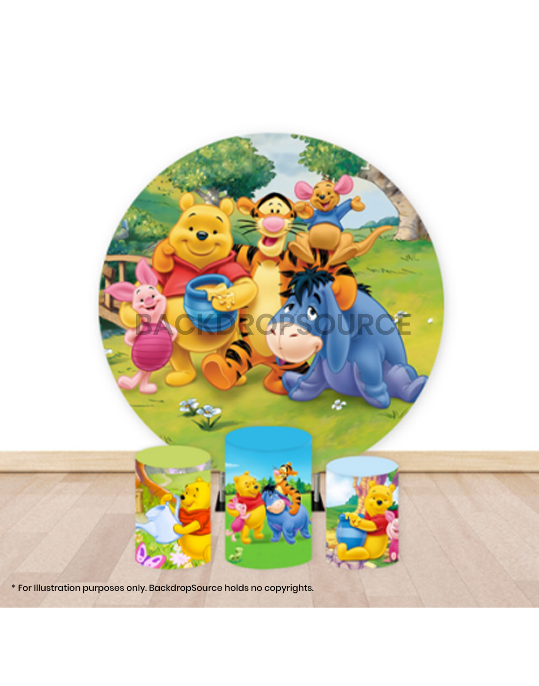 Pre Designed Round Backdrop Kits with Counter for Birthday Parties & Event