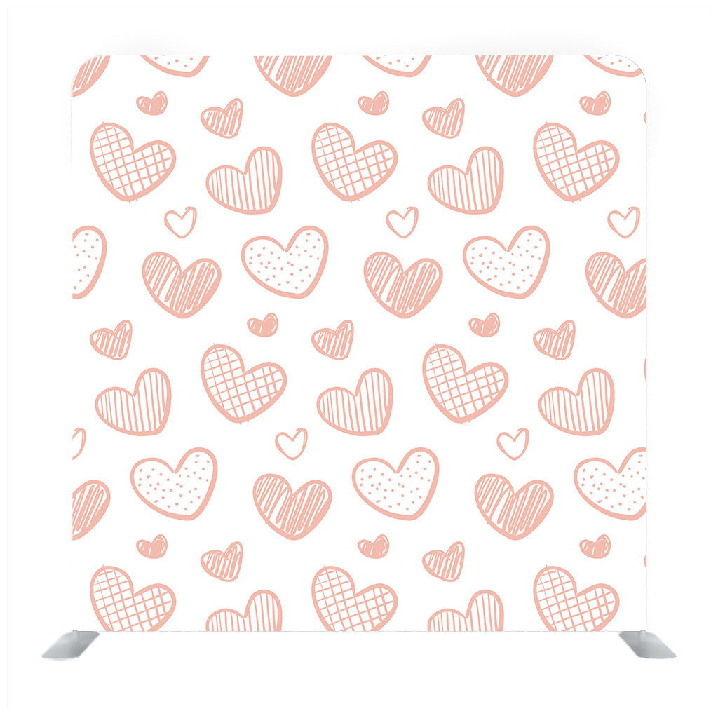 Pattern Hearts On a White Background Hand-Drawn Background Media Wall - Backdropsource
