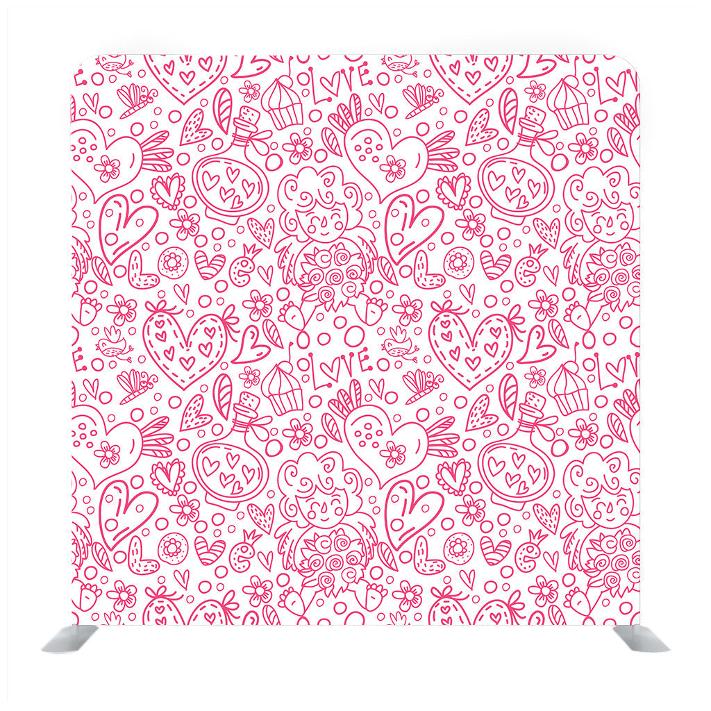 Pattern Of hearts Background Media Wall - Backdropsource