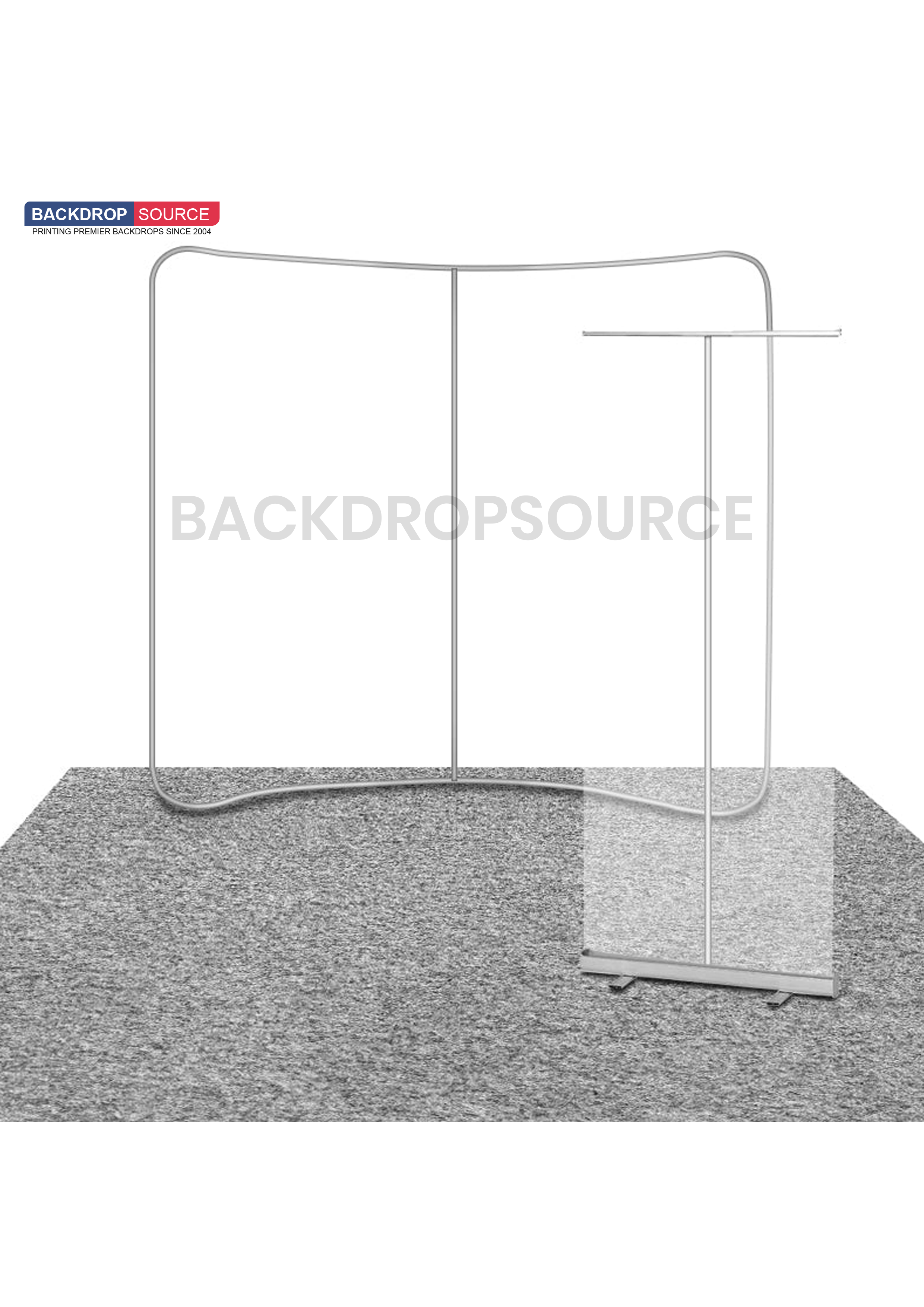 Kit de stand de 10 x 10 con pared trasera y soporte para pancarta enrollable