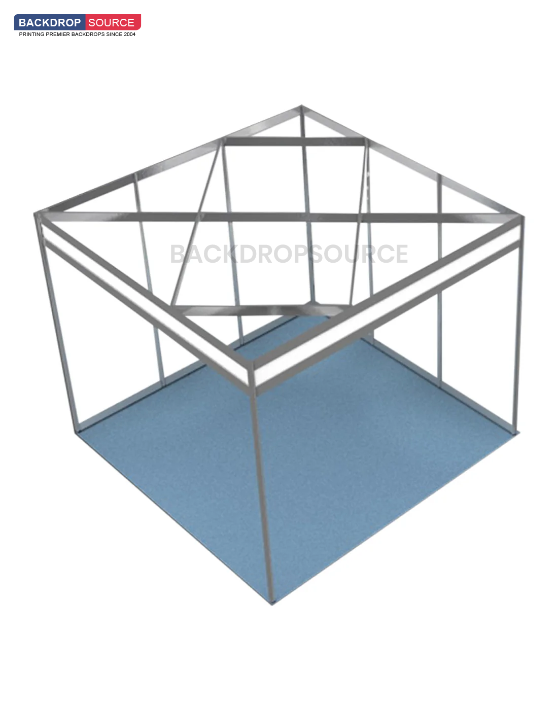 Gráficos de exhibición con esquema de concha para stand de 10 pies de ancho x 6,5 pies de profundidad