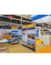 Gráficos de exhibición con esquema de concha para stand de 10 pies de ancho x 6,5 pies de profundidad