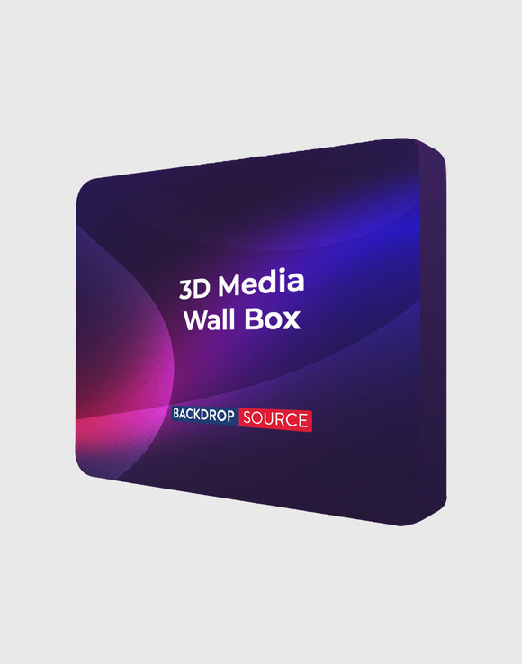 Exhibición multimedia de tela tensada con caja de pared 3D 