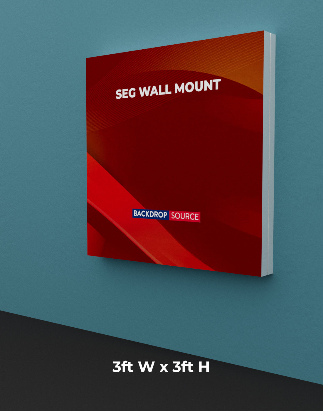 Expositor de tela SEG montado en la pared