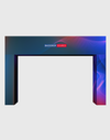Arco para eventos con estructura en N personalizada y tela tensada