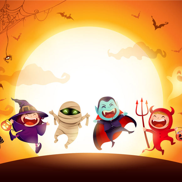 Halloween Kids Costume Party Backdrop - Backdropsource