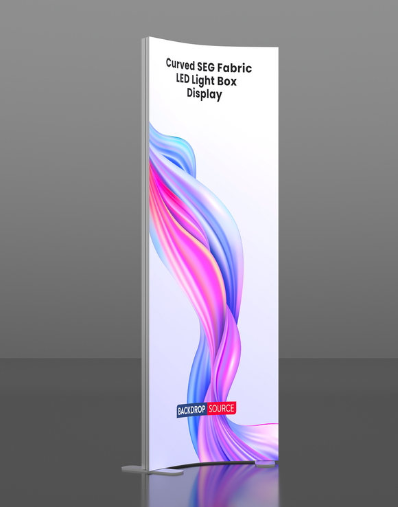 Exhibición de caja de luz LED de tela SEG curva